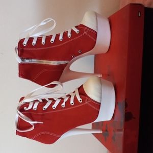 Pleaser Red Sneaker Heels